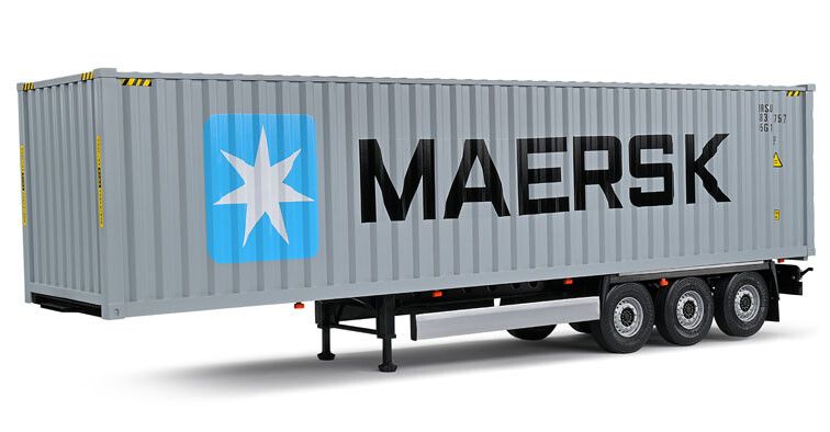 Container Trailer + Container CMA CGM - 1:24