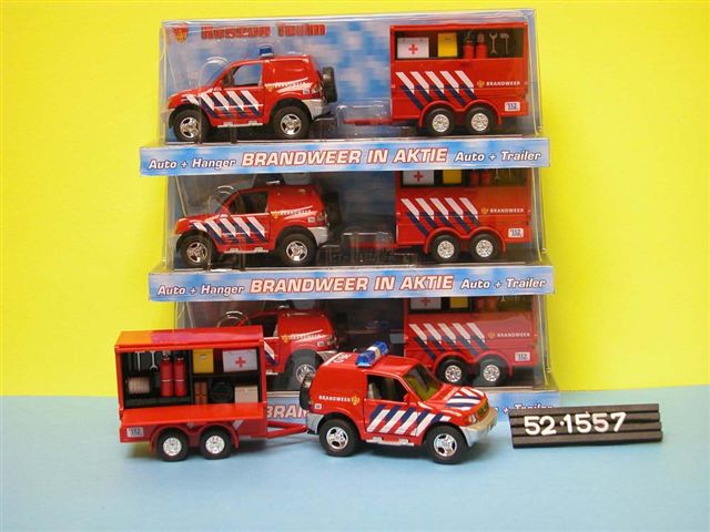 DCPB Brandweer Auto Nederland met Aanhangwagen Light and Sound