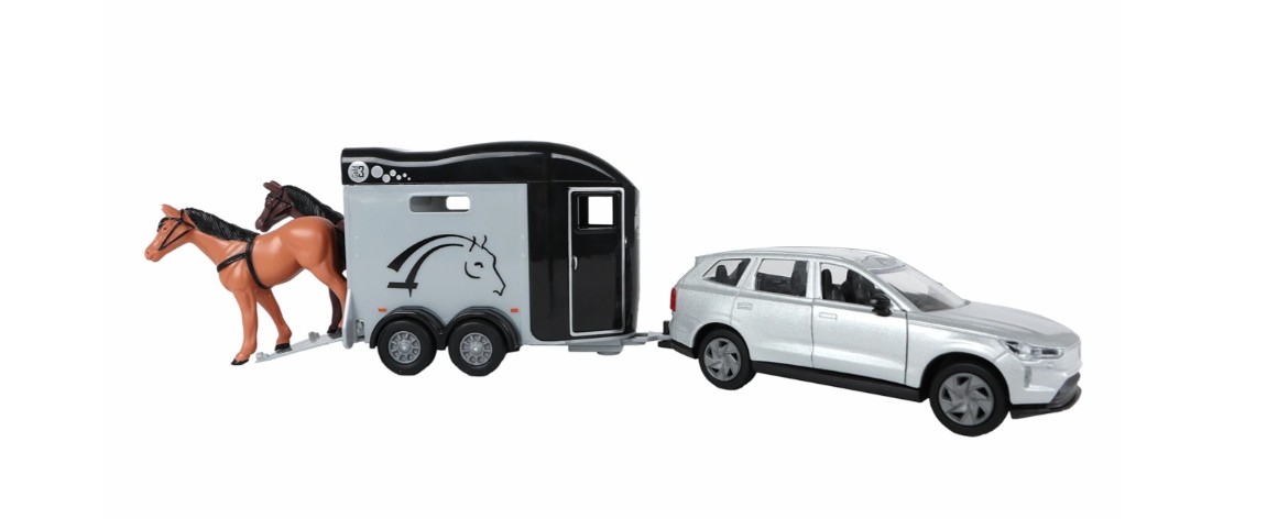 Volvo EX90 met Cheval Liberte paardentrailer DCPB - 28cm