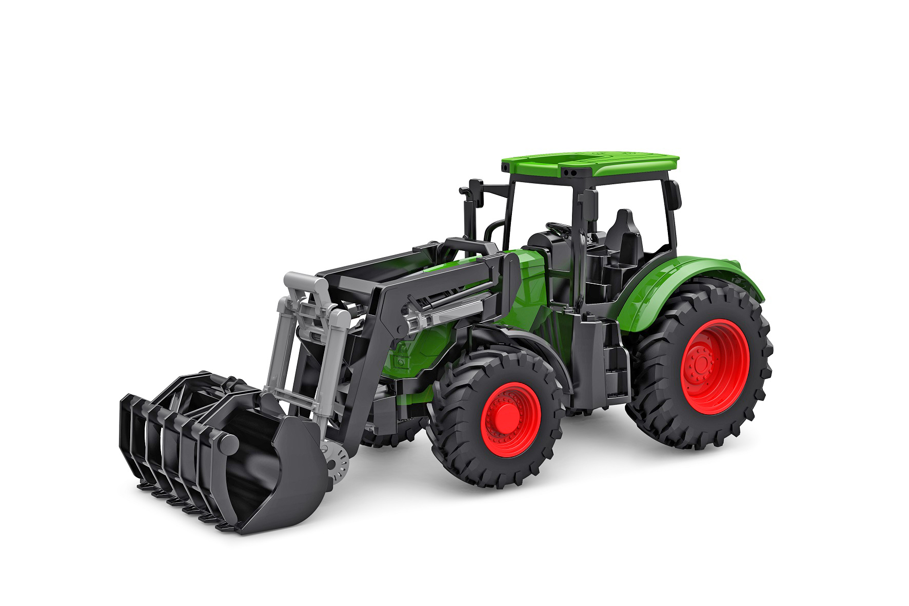 Kidsglobe Tractor met Voorlader Groen - 27cm