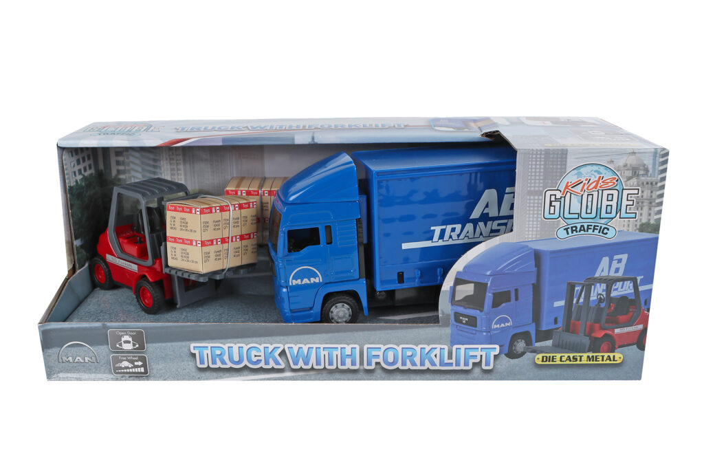 MAN Vrachtwagen 17cm met Heftruck 10cm