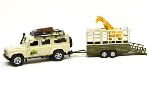 DCPB Land Rover Defender + Giraffe Trailer 2 Assorti