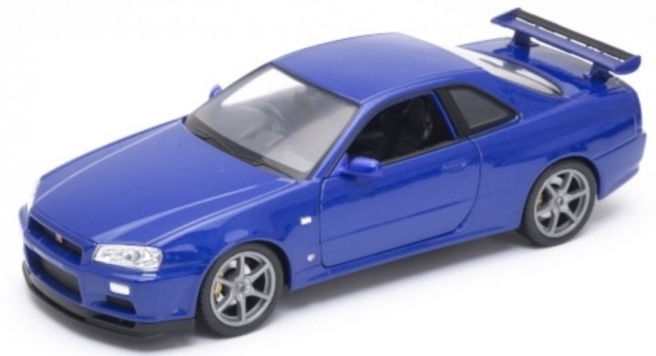 Nissan Skyline GT-R R34 Blauw - 1:24
