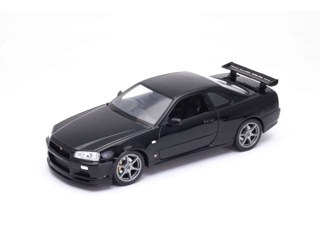 Nissan Skyline R34 Zwart - 1:24