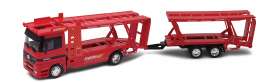 Mercedes-Benz Actros Autotransporter met Trailer Rood - 1:32