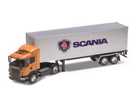 Scania R470 met Trailer Oranje/Zilver - 1:32