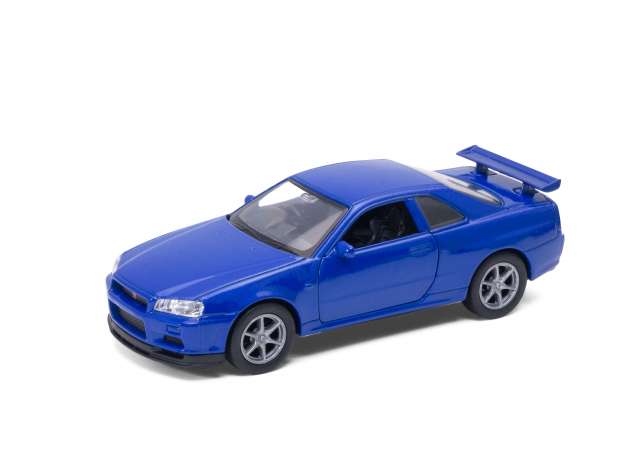 Nissan Skyline GT-R R34 Blauw - 1:34