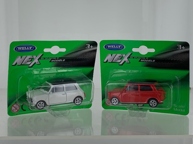 Mini Cooper Set Rood + Wit - 1:60