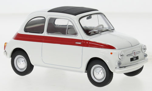 Fiat 500 1960 Wit/Rood - 1:24