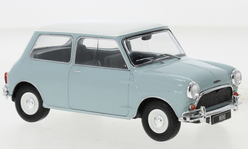 Austin Mini Cooper S 1965 Lichtblauw/Wit - 1:24