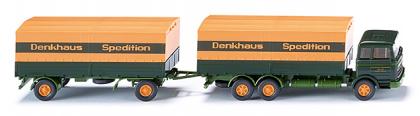 Mercedes-Benz 2223 Pritschenhangerzug Spedition Denkhaus - 1:87