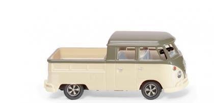 Volkswagen T1 Doppelkabine Olivgrau/Perlweiss - 1:87